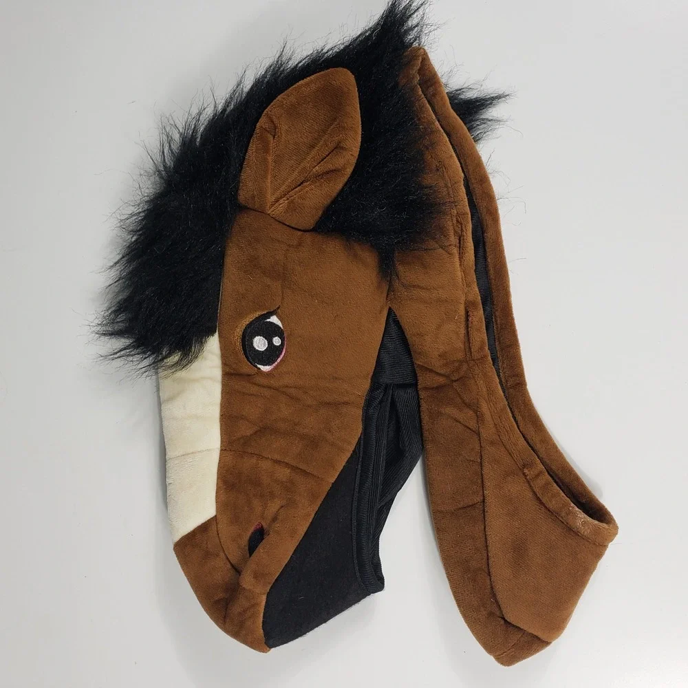 elope‎ Unisex Costume Horse Plush Hat One Size Brown Farm Animal Cosplay PA-101